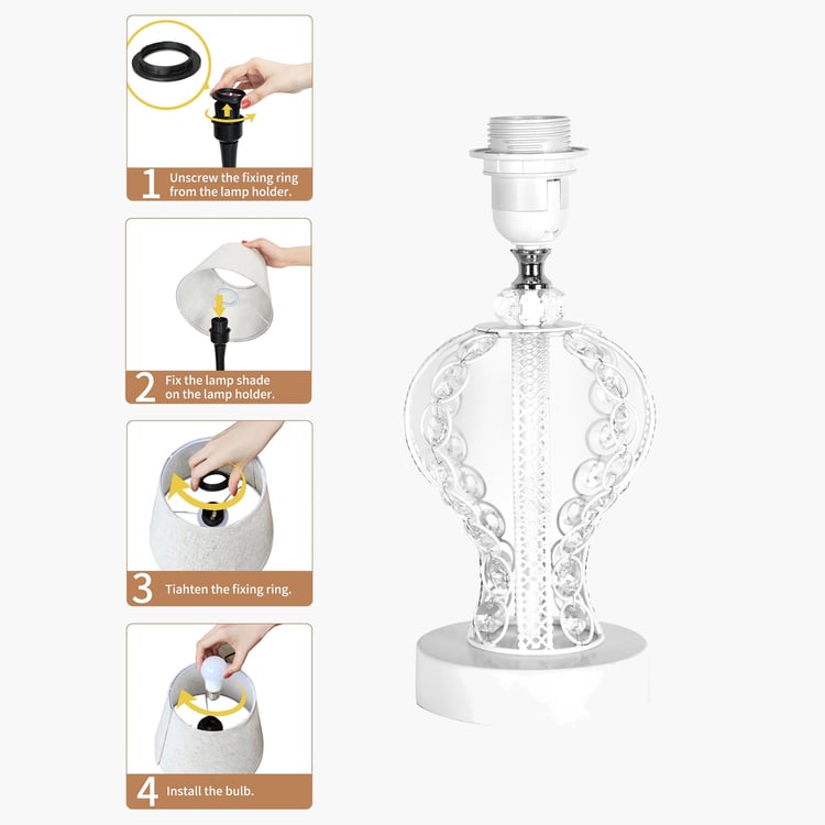 HOMESAKE Metal and Crystal Table Lamp - Small