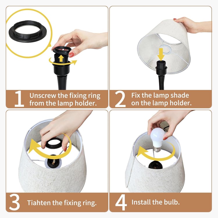 HOMESAKE Raffia Grass Table Lamp