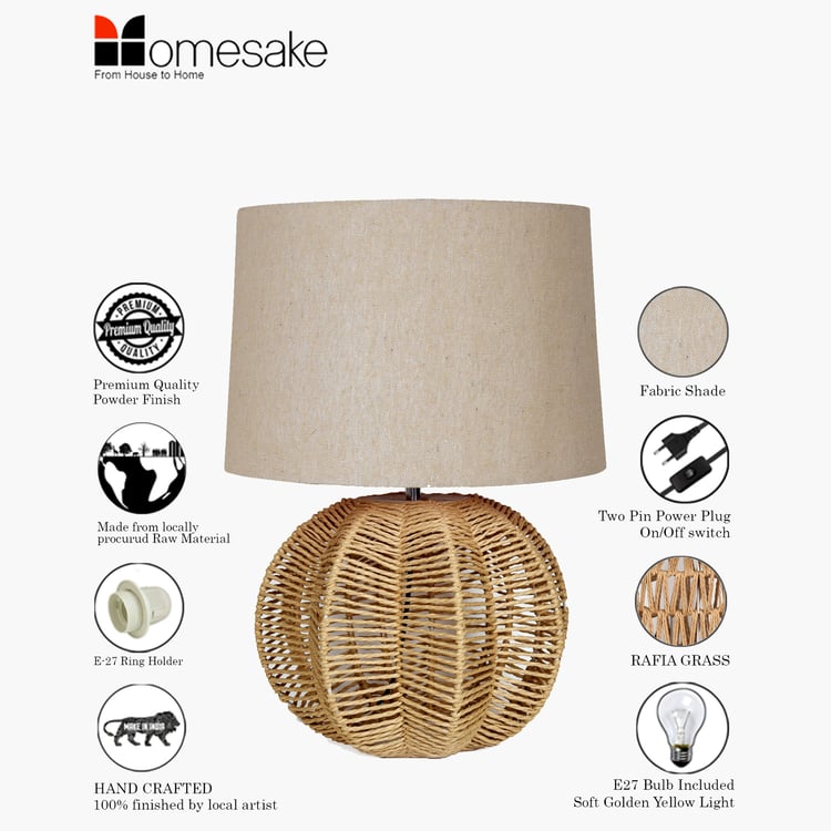 HOMESAKE Raffia Grass Table Lamp