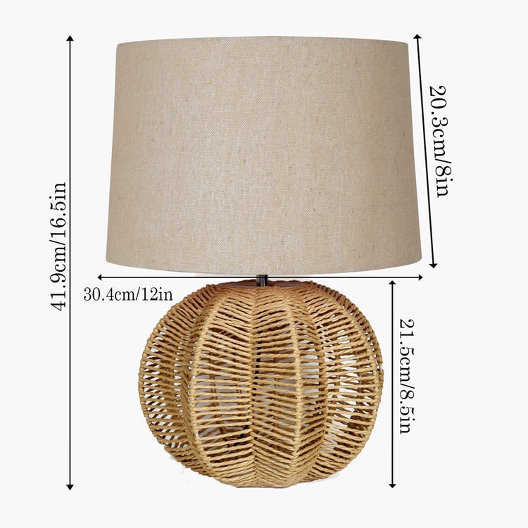HOMESAKE Raffia Grass Table Lamp
