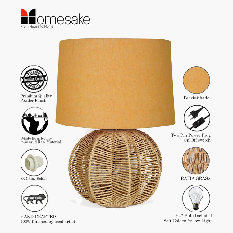 HOMESAKE Raffia Grass Table Lamp