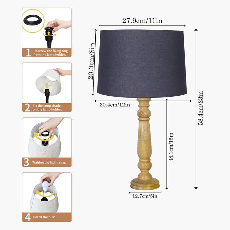 HOMESAKE Wooden Table Lamp