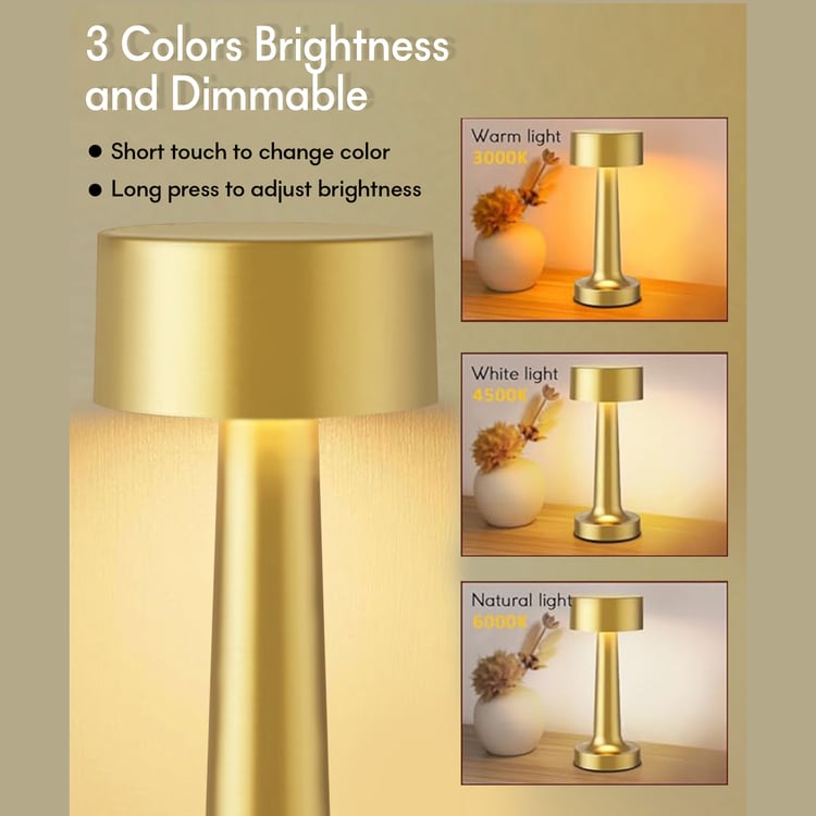 HOMESAKE Metal Touch Table Lamp