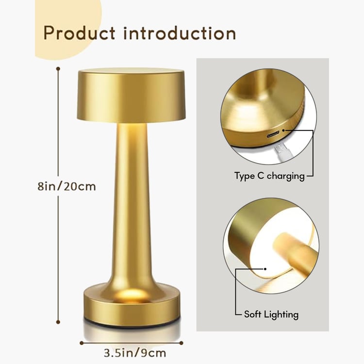 HOMESAKE Metal Touch Table Lamp