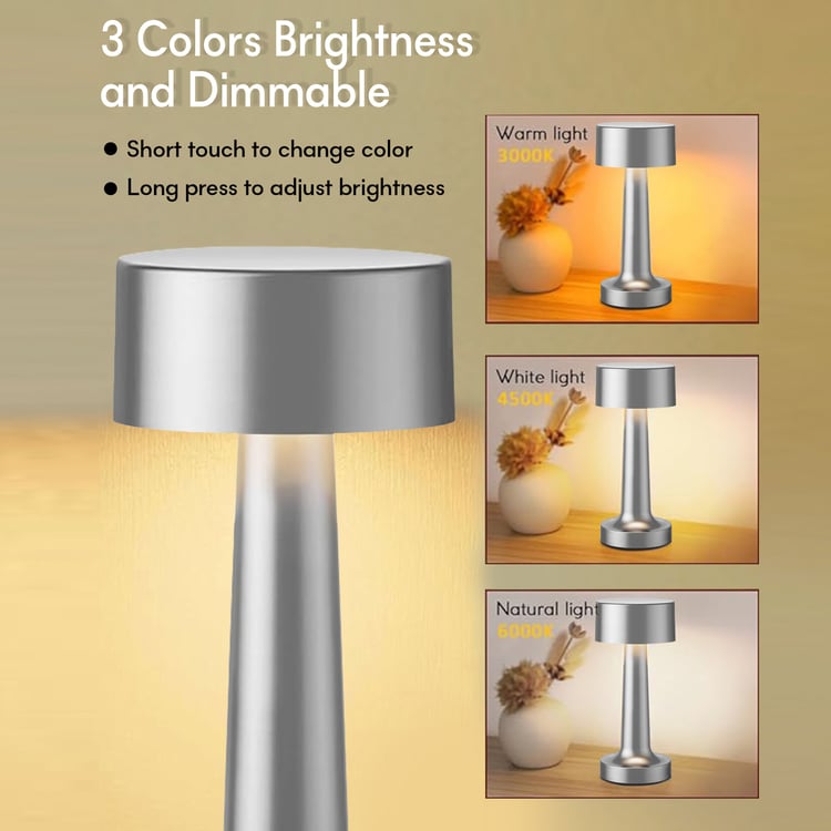 HOMESAKE Metal Touch Table Lamp