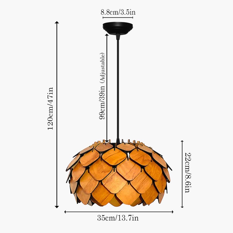 HOMESAKE Wooden Ceiling Lamp