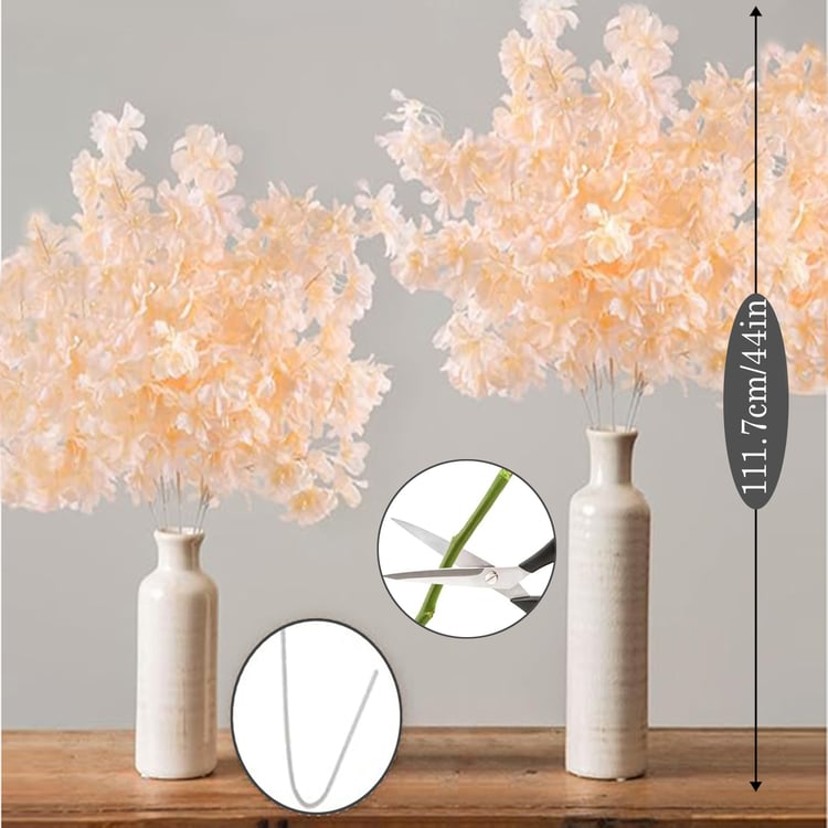 HOMESAKE Set of 2 Artificial Cherry Blossom Sticks - 111.7cm