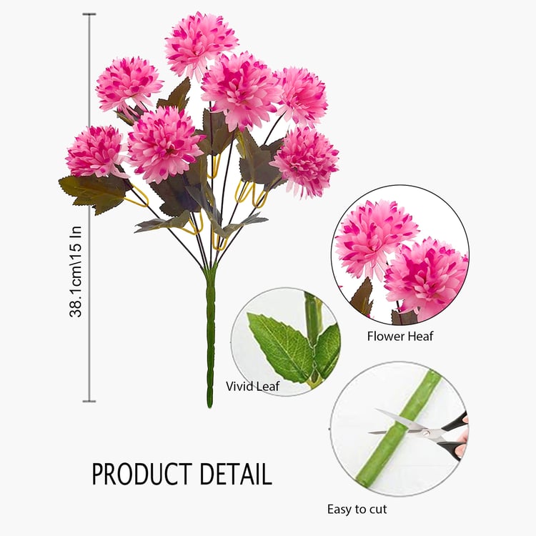 HOMESAKE Set of 2 Artificial Chrysanthemum Flower Sticks - 38.1cm