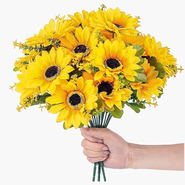 HOMESAKE Artificial Sunflower Stick - 35cm