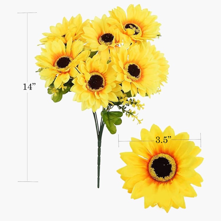 HOMESAKE Artificial Sunflower Stick - 35cm