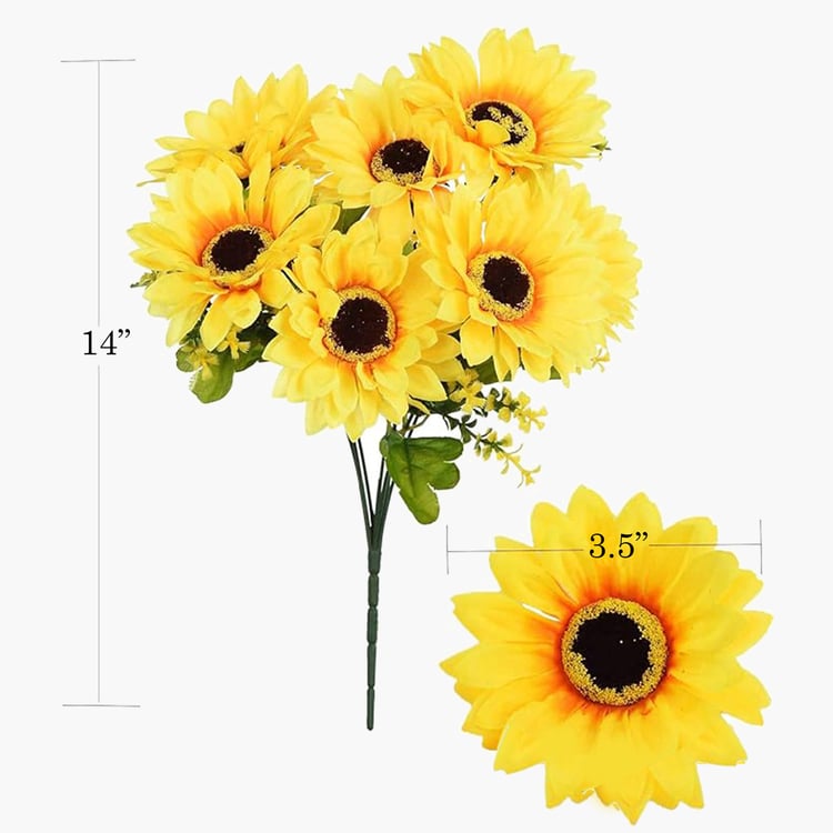 HOMESAKE Set of 2 Artificial Sunflower Sticks - 35cm