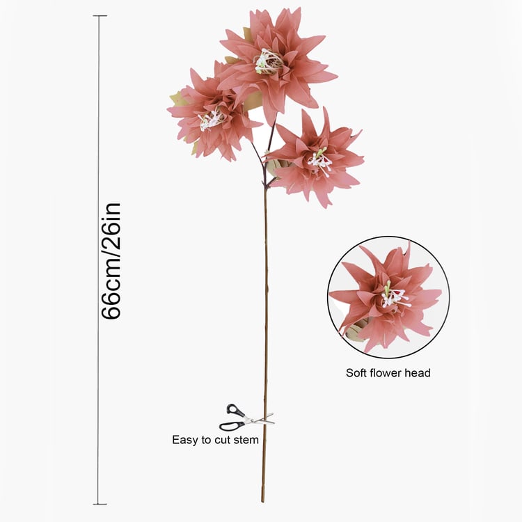 HOMESAKE Set of 2 Artificial Dahlia Flower Sticks - 66cm
