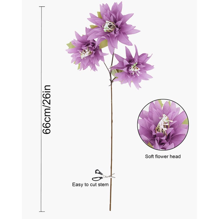 HOMESAKE Set of 2 Artificial Dahlia Flower Sticks - 66cm