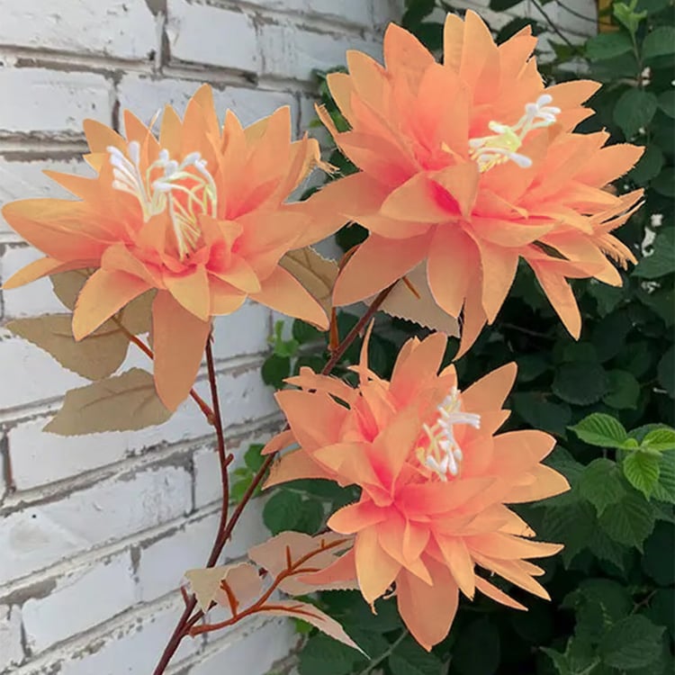 HOMESAKE Set of 2 Artificial Dahlia Flower Sticks - 66cm