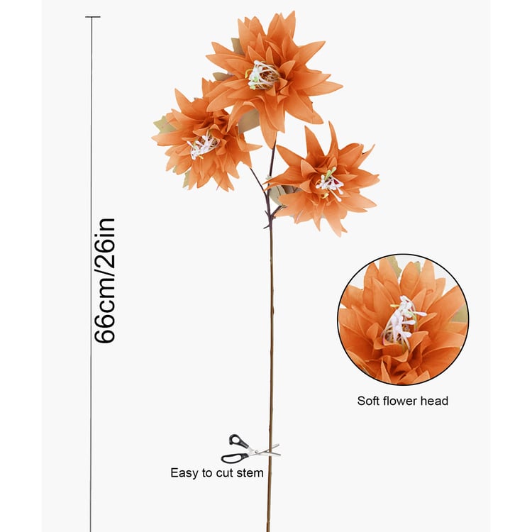 HOMESAKE Set of 2 Artificial Dahlia Flower Sticks - 66cm