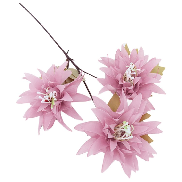 HOMESAKE Set of 2 Artificial Dahlia Flower Sticks - 66cm