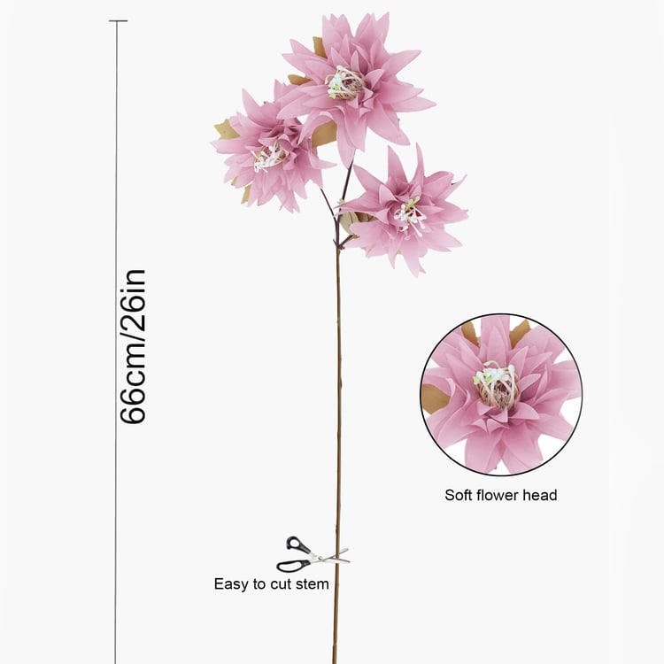 HOMESAKE Set of 2 Artificial Dahlia Flower Sticks - 66cm