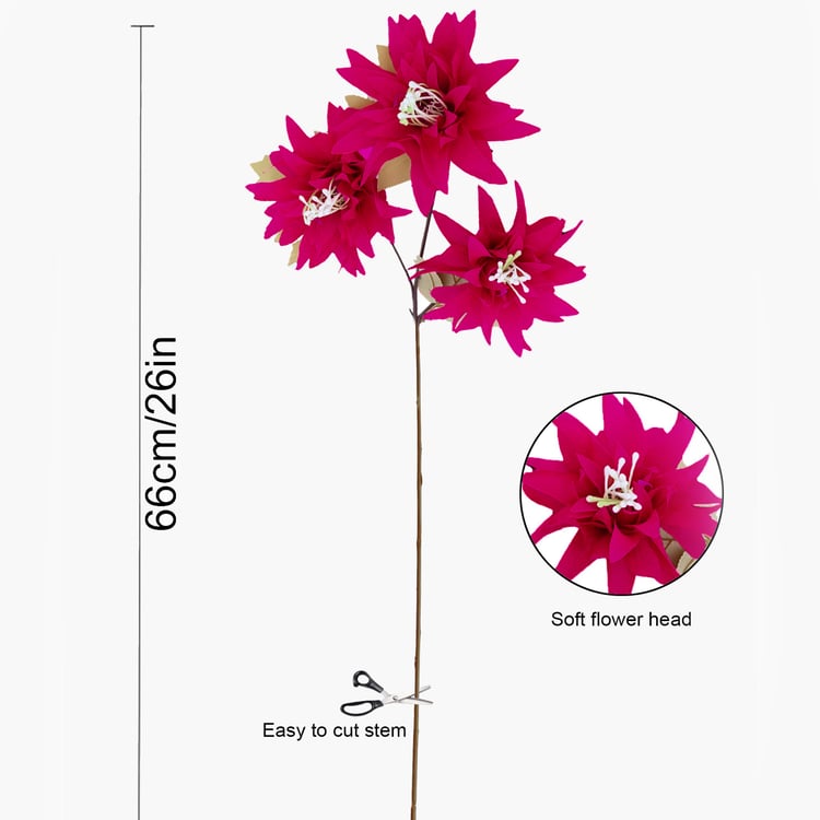 HOMESAKE Set of 2 Artificial Dahlia Flower Sticks - 66cm