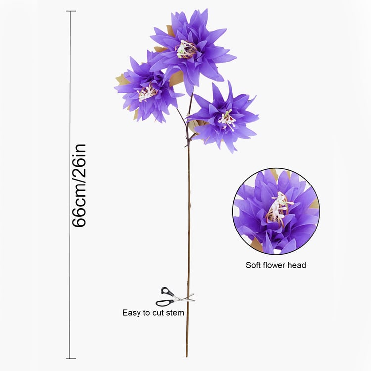 HOMESAKE Set of 2 Artificial Dahlia Flower Sticks - 66cm