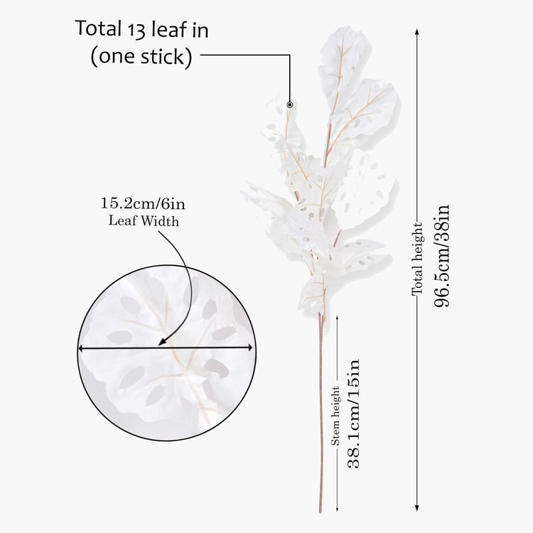 HOMESAKE Set of 2 Artificial Monstera Leaf Sticks - 96.5cm