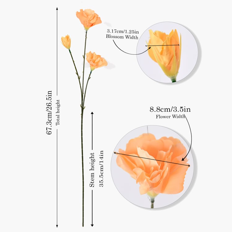 HOMESAKE Set of 2 Artificial Poppy Flower Sticks - 67.3cm