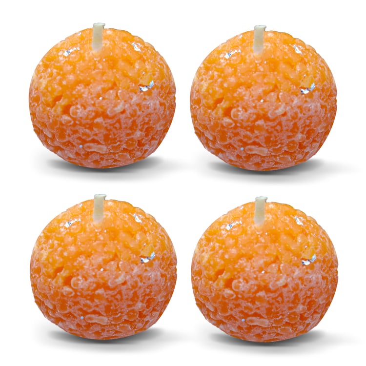 HOMESAKE Set of 4 Scented Motichoor Ladoo Candles