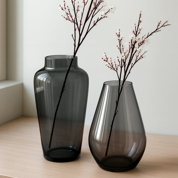 HOMESAKE Set of 2 Glass Vases