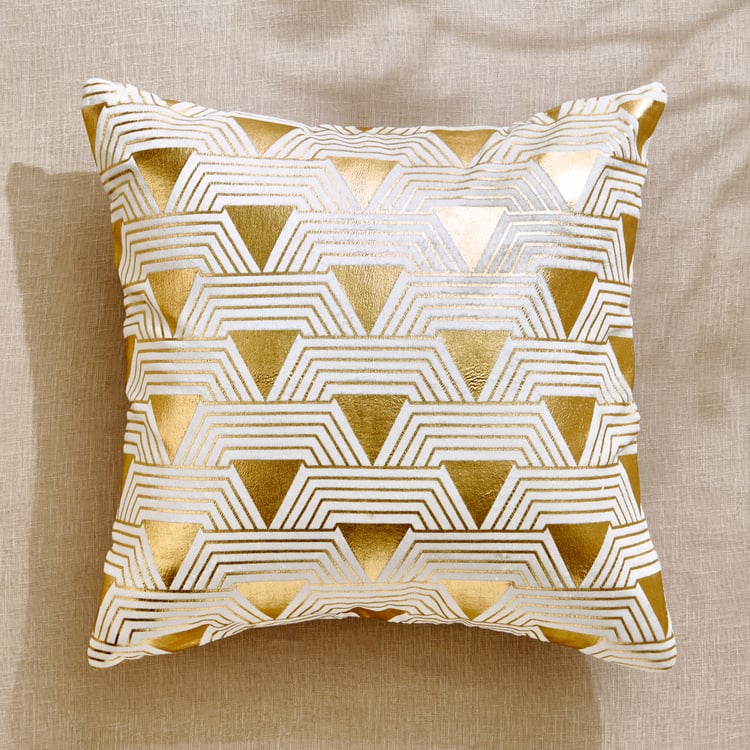 Corsica Diamond Set of 2 Foil Print Cushion Covers - 40x40cm