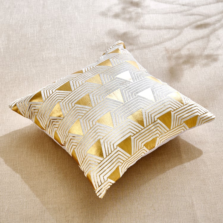 Corsica Diamond Set of 2 Foil Print Cushion Covers - 40x40cm