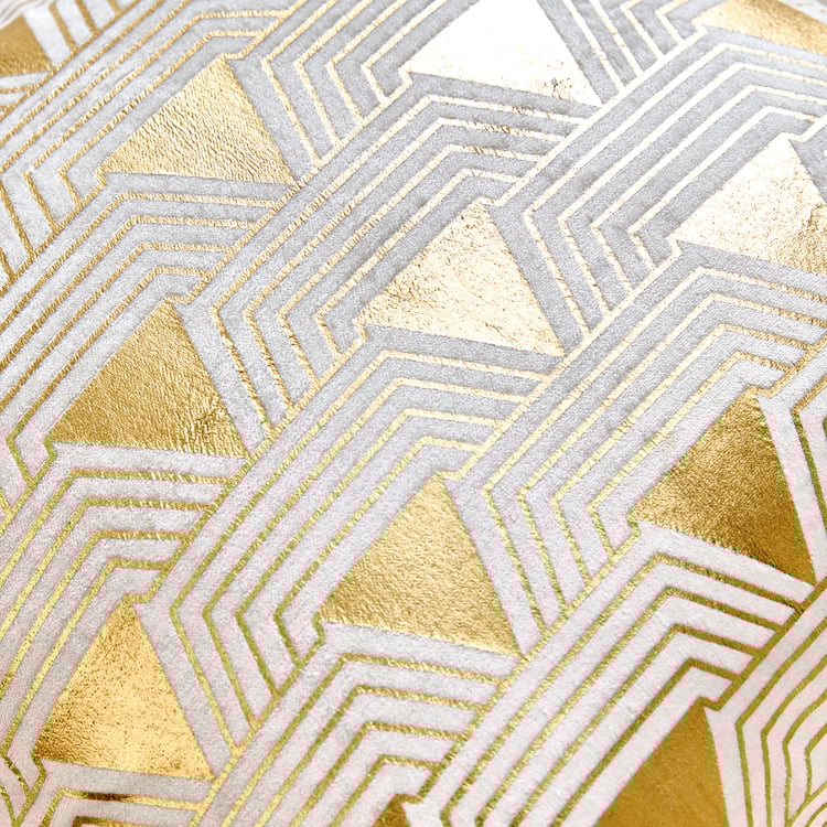 Corsica Diamond Set of 2 Foil Print Cushion Covers - 40x40cm