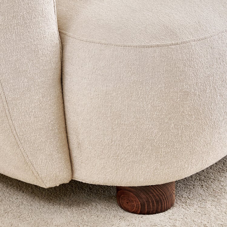 Kai Fabric 3-Seater Sofa with Cushions - Beige