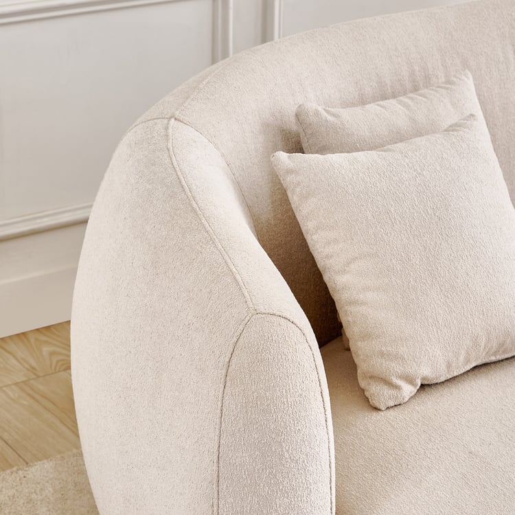 Kai Fabric 3-Seater Sofa with Cushions - Beige