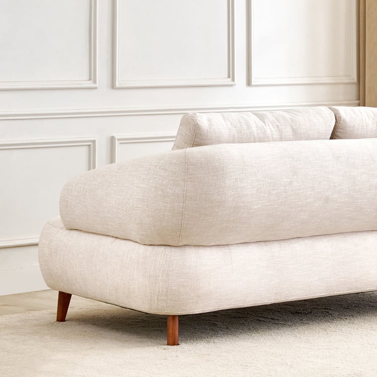 Nuqta Fabric 3-Seater Sofa with Cushions - Beige