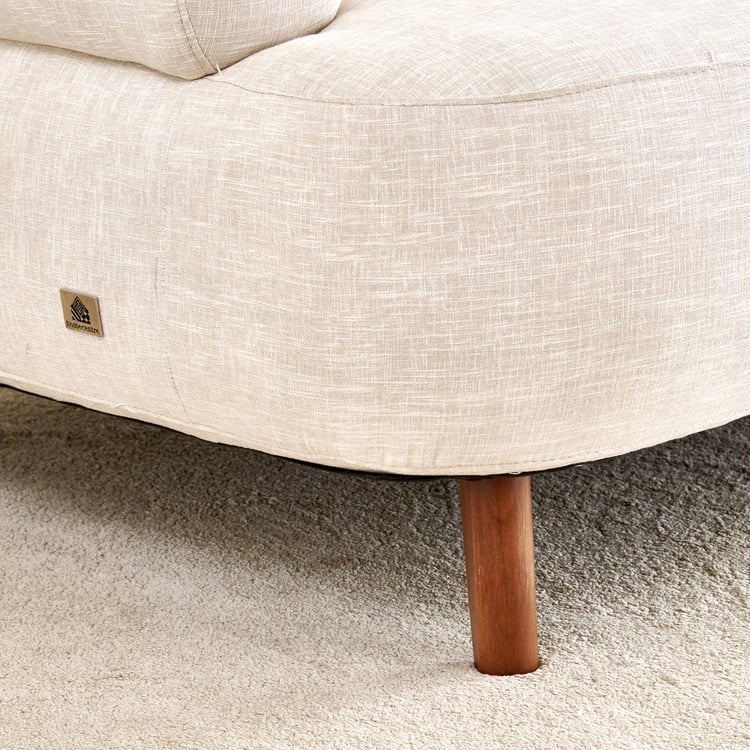 Nuqta Fabric 3-Seater Sofa with Cushions - Beige