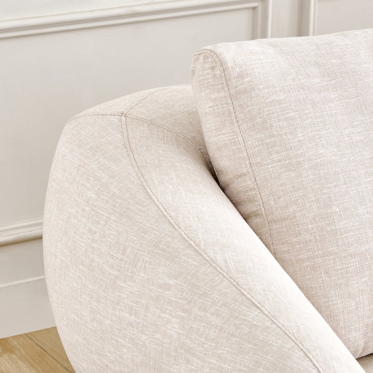 Nuqta Fabric 3-Seater Sofa with Cushions - Beige