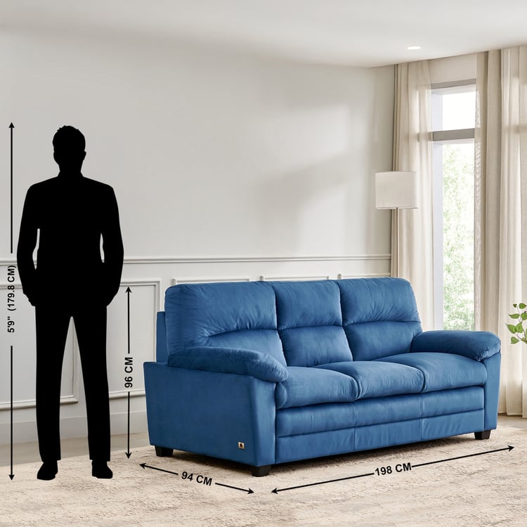 Mojo NXT Velvet 3-Seater Sofa - Blue