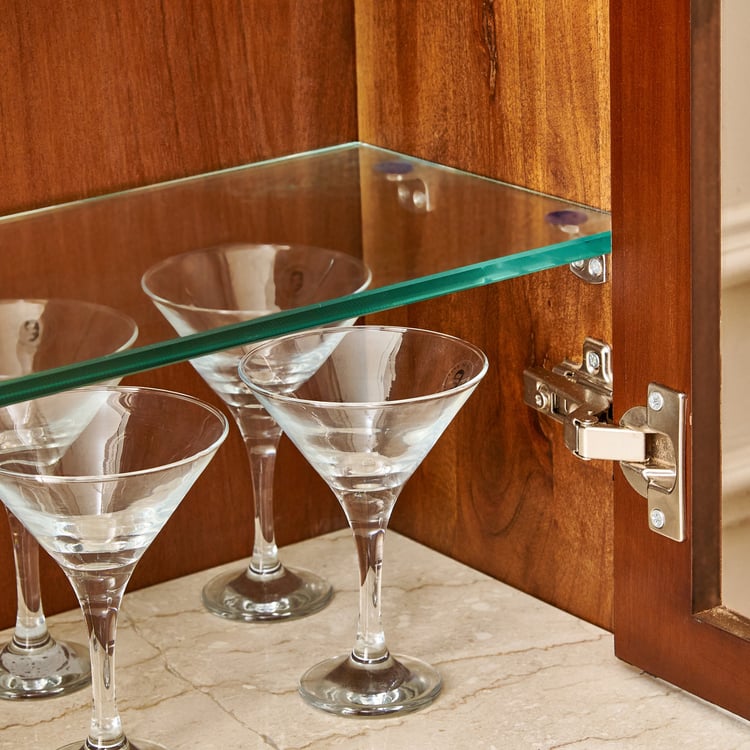 Nuqta Acacia Wood Bar Cabinet - Brown