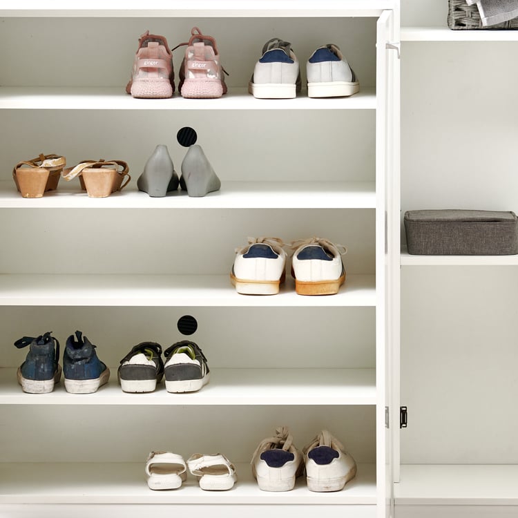 Astra 20 Pairs Shoe Cabinet with Mirror - White