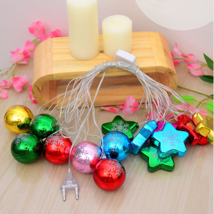 HOMESAKE Ball and Star String Lights - 14 Bulbs