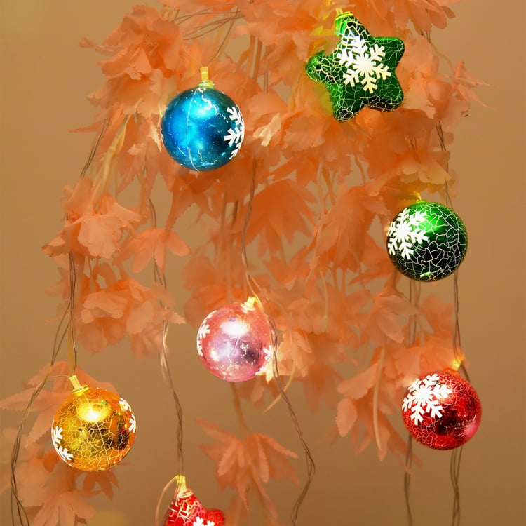 HOMESAKE Ball and Star String Lights - 14 Bulbs