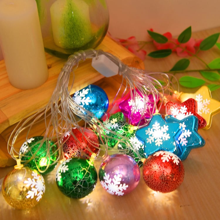 HOMESAKE Ball and Star String Lights - 14 Bulbs