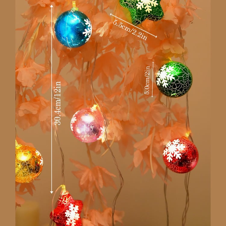 HOMESAKE Ball and Star String Lights - 14 Bulbs