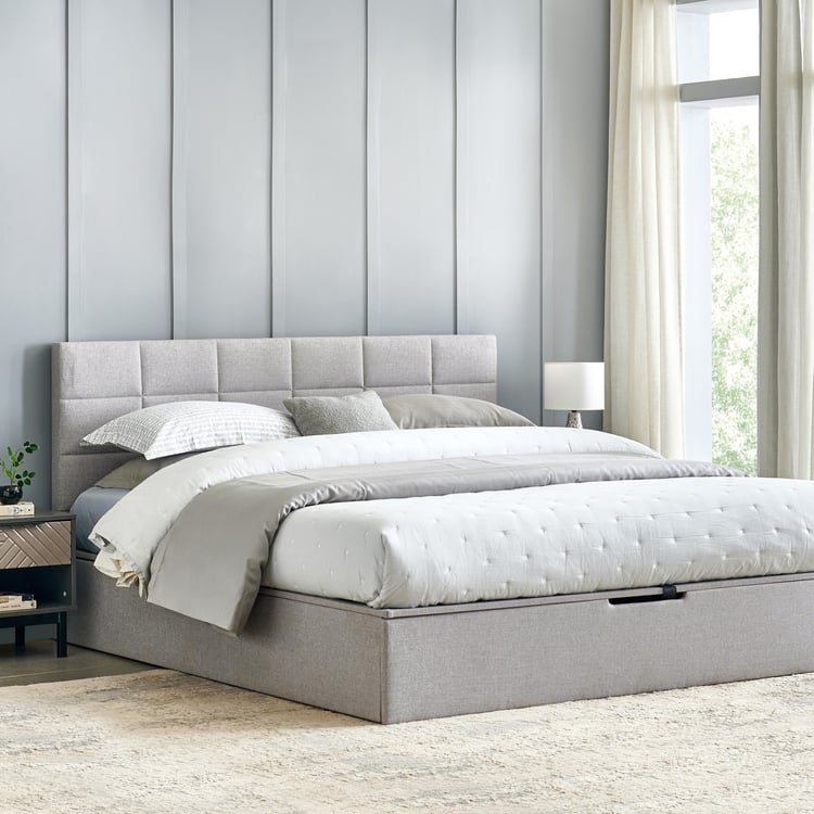 Connect Square Queen Bed with Hydraulic Storage - Grey