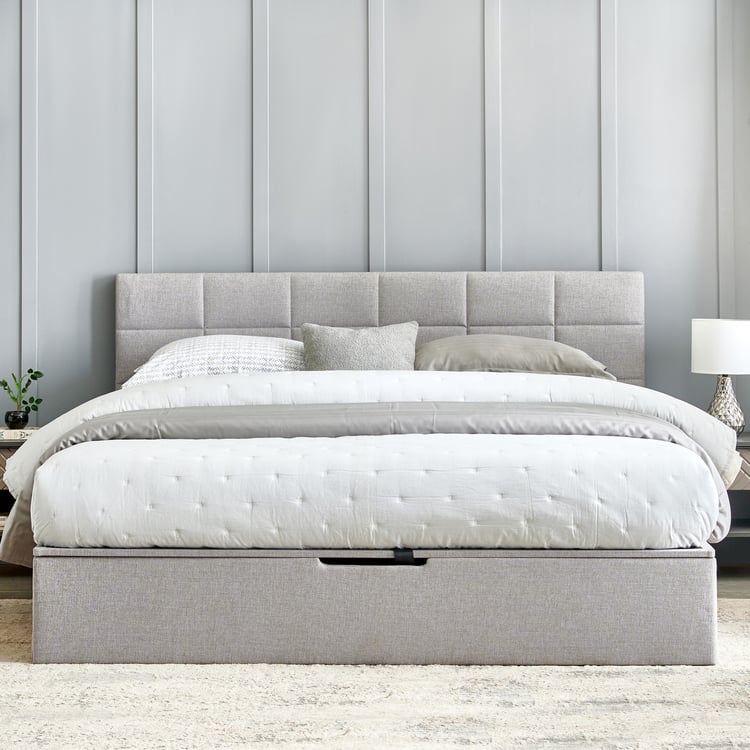 Connect Square Queen Bed with Hydraulic Storage - Grey