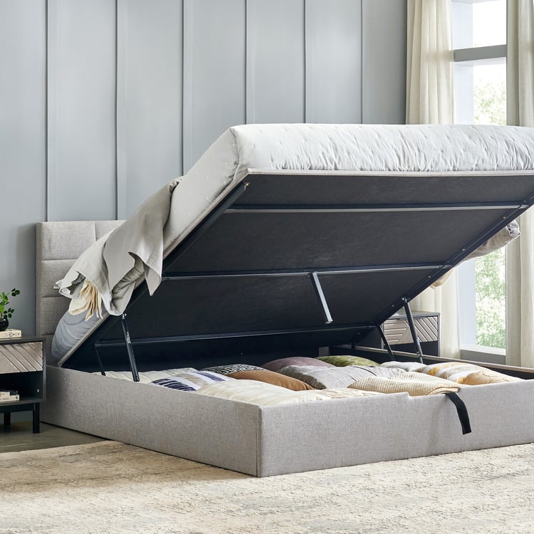Connect Square Queen Bed with Hydraulic Storage - Grey