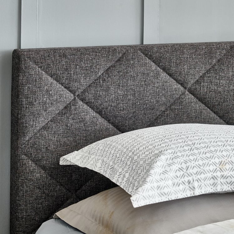 Connect Diamond Queen Bed with Hydraulic Storage - Grey