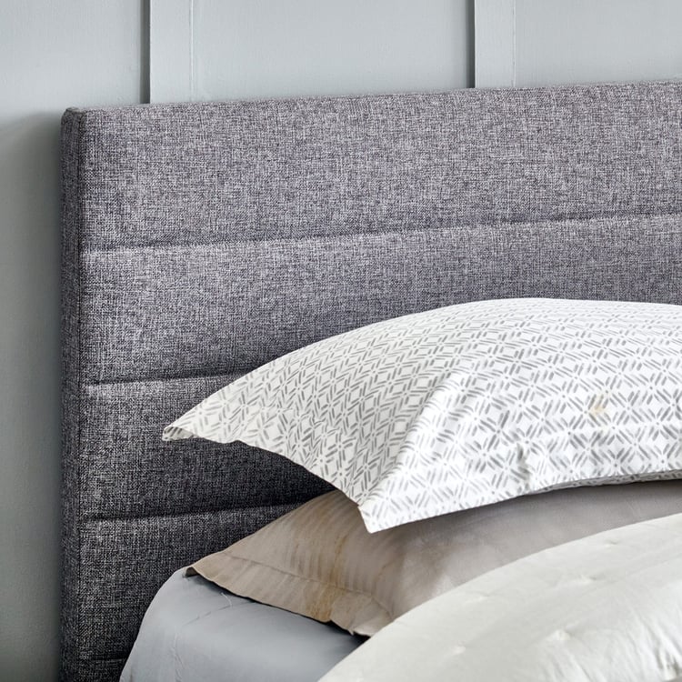 Connect Planks King Bed with Hydraulic Storage - Grey