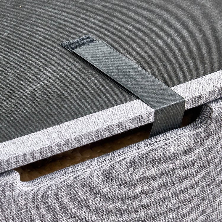 Connect Planks King Bed with Hydraulic Storage - Grey