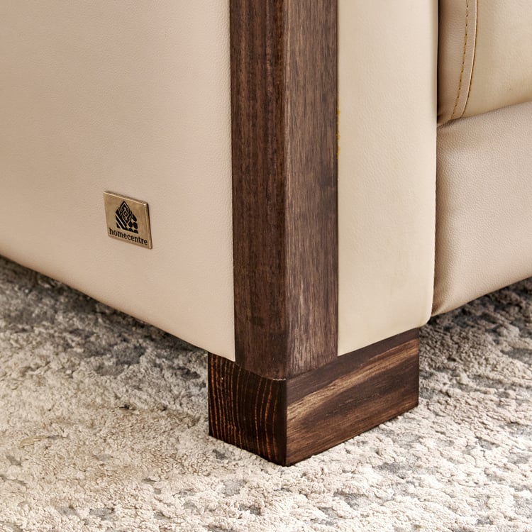 Colmar Half Leather 1-Seater Sofa - Brown