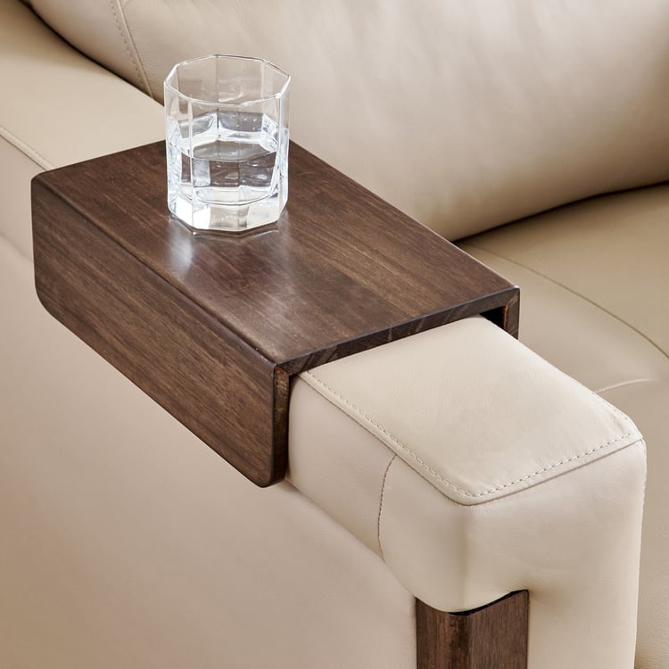 Colmar Half Leather 1-Seater Sofa - Brown